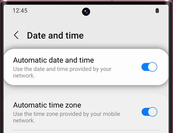 change data time samsung