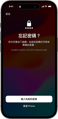 enter previous passcode