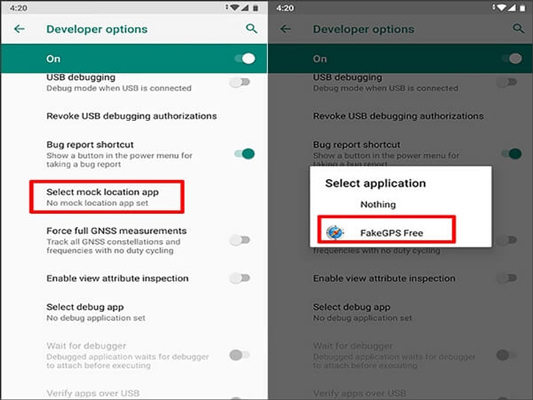 選擇 GPS 模擬應用