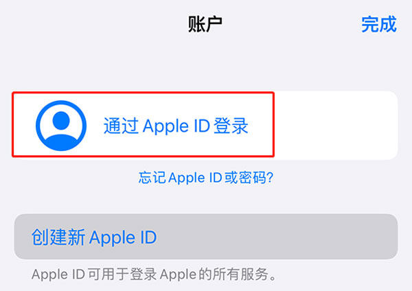 log in by apple id