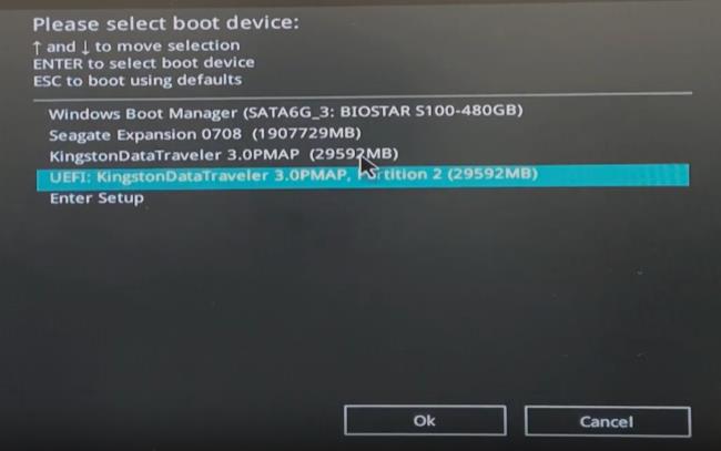 select boot device