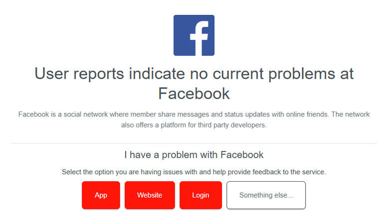 FB無法登入伺服器當機