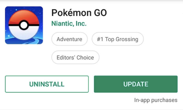 update pokemongo